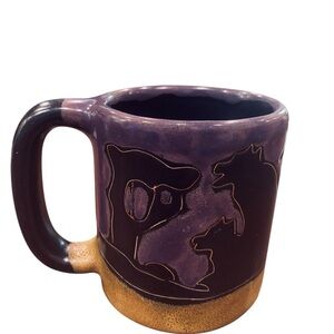 Purple Wolf Coffee Mug Studio Art Pottery Stoneware Design By Mara Mexico